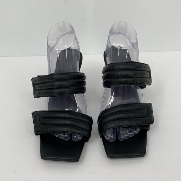 Abound Qarly quilted double strap sandals slide kitten heel shoe black 8.5 - Picture 3 of 6